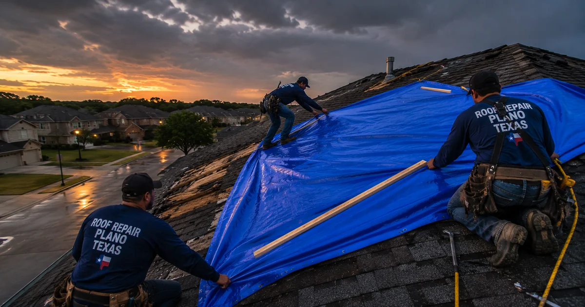 Active roof leak emergency Plano TX